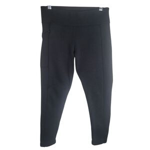 Title Nine Fleece Lined Leggings Women's Size Medium Black Comfort Outdoor READ